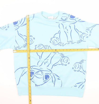 Disney Womens Blue Stitch Pullover Sweatshirt XS