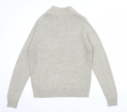 Ambrose Brand & Co Men's Beige Wool Blend Shawl Neck Pullover Jumper M
