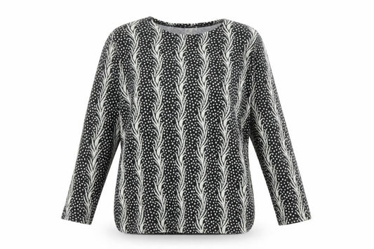 Stella Morgan Women's Black Geometric Long Sleeve Pullover Jumper Size 14