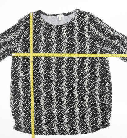 Stella Morgan Women's Black Geometric Long Sleeve Pullover Jumper Size 14