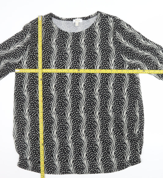 Stella Morgan Women's Black Geometric Long Sleeve Pullover Jumper Size 14