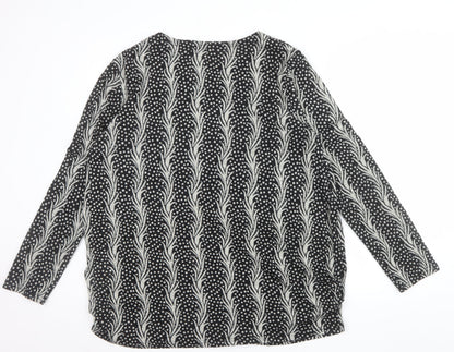 Stella Morgan Women's Black Geometric Long Sleeve Pullover Jumper Size 14