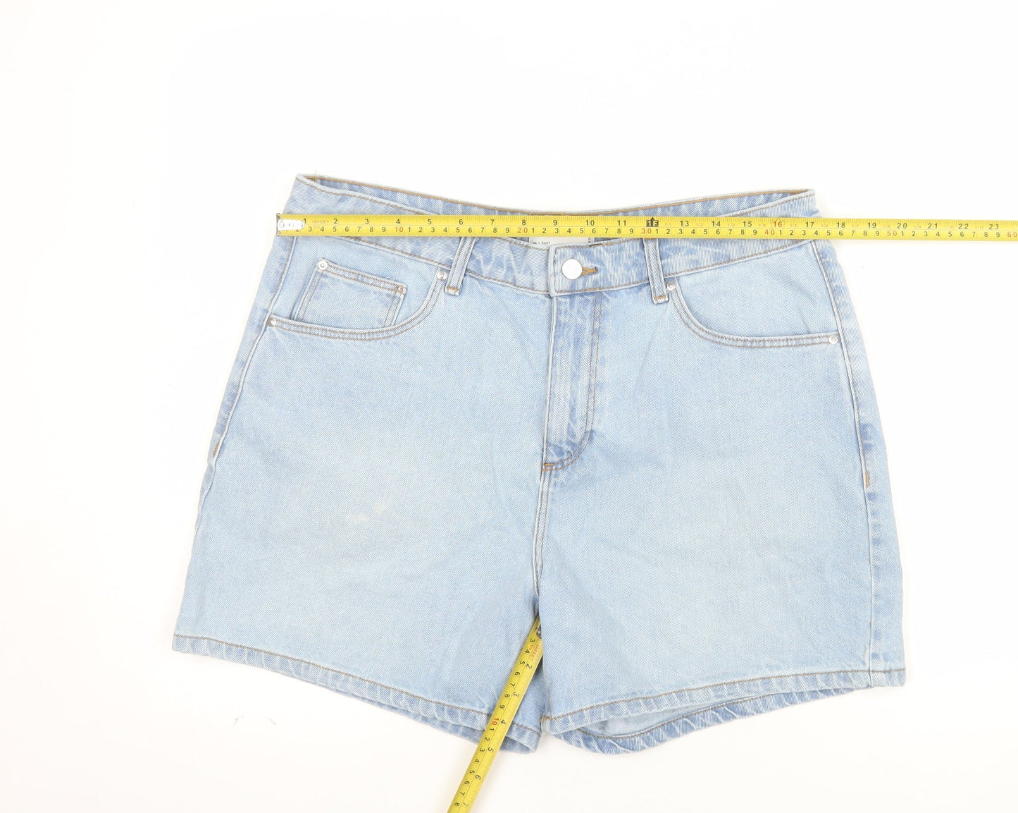 ASOS Women’s Blue Denim Mom Shorts Size 16 High Waist Casual