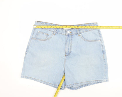 ASOS Women’s Blue Denim Mom Shorts Size 16 High Waist Casual
