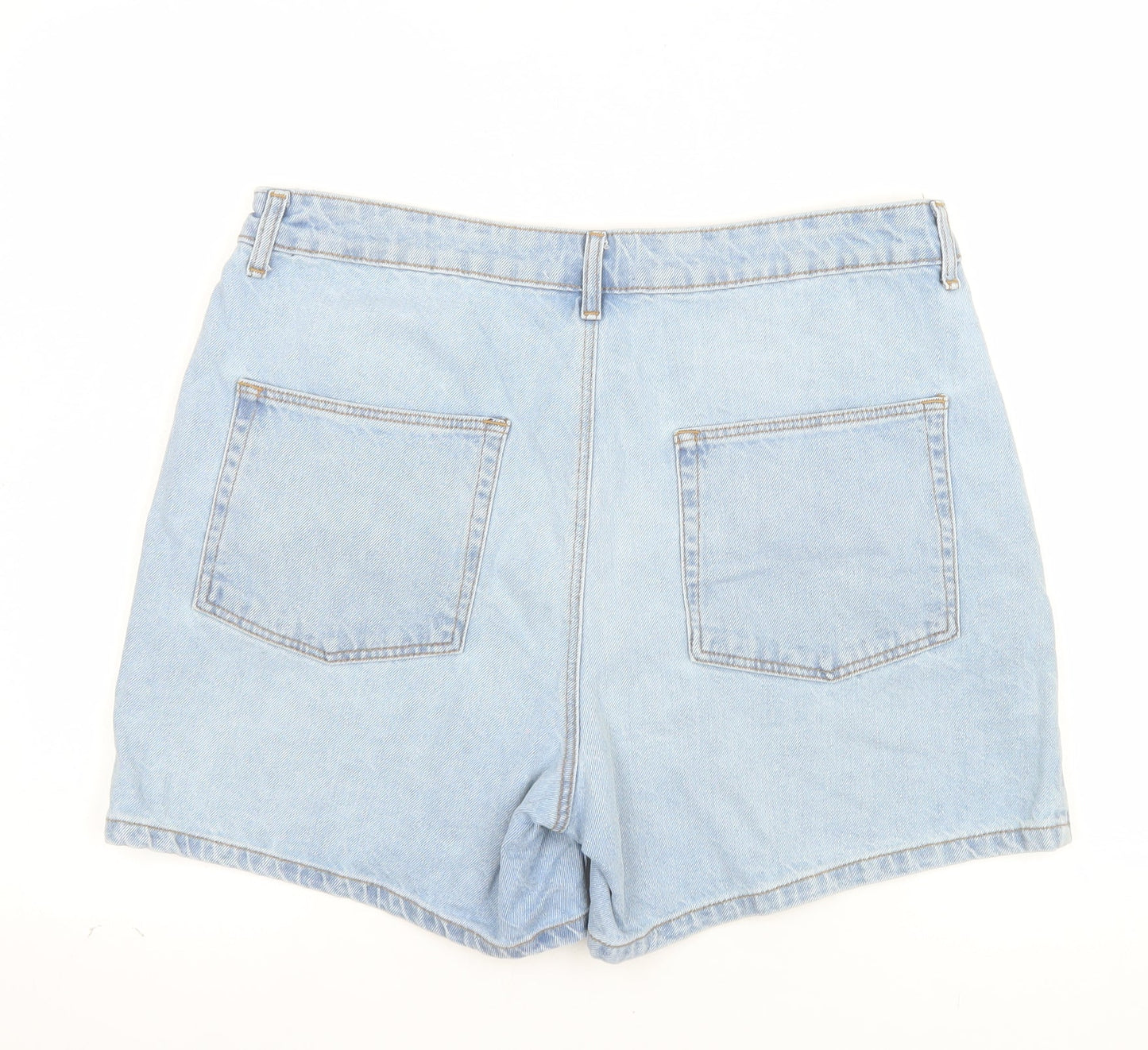 ASOS Women’s Blue Denim Mom Shorts Size 16 High Waist Casual