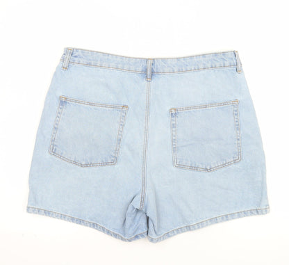 ASOS Women’s Blue Denim Mom Shorts Size 16 High Waist Casual