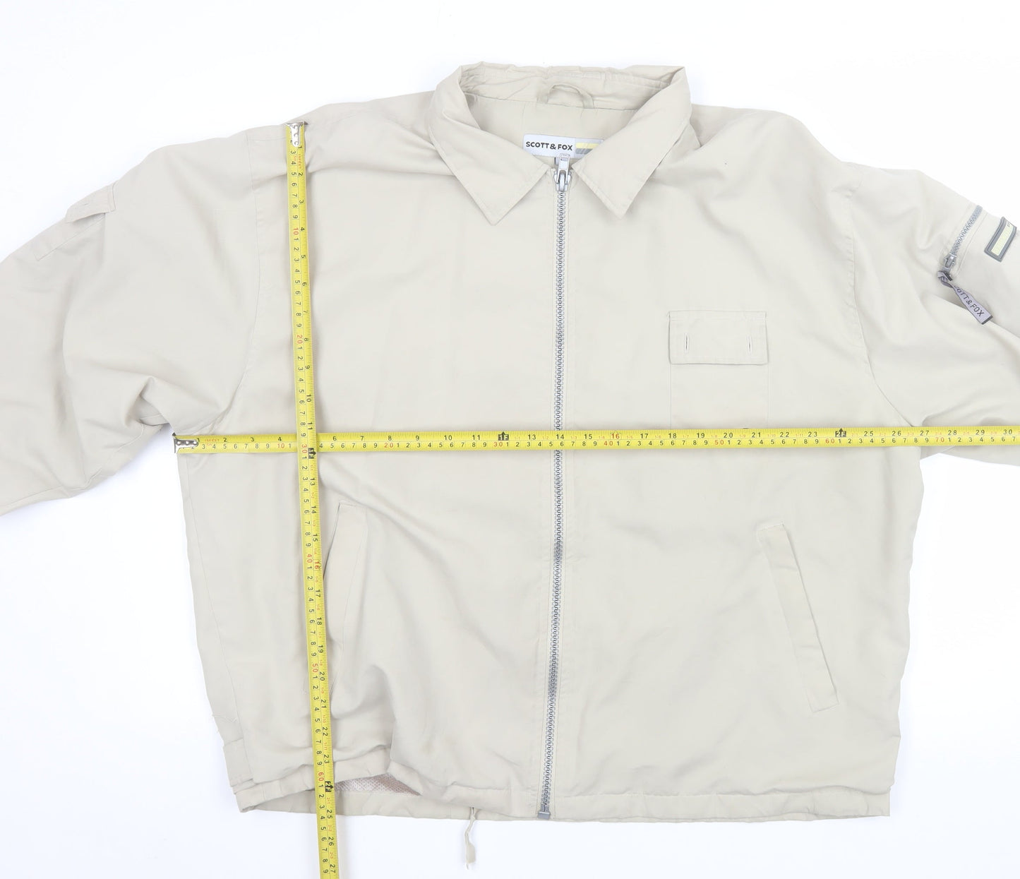 Scott & Fox Men's Beige Full Zip Polyester Jacket L