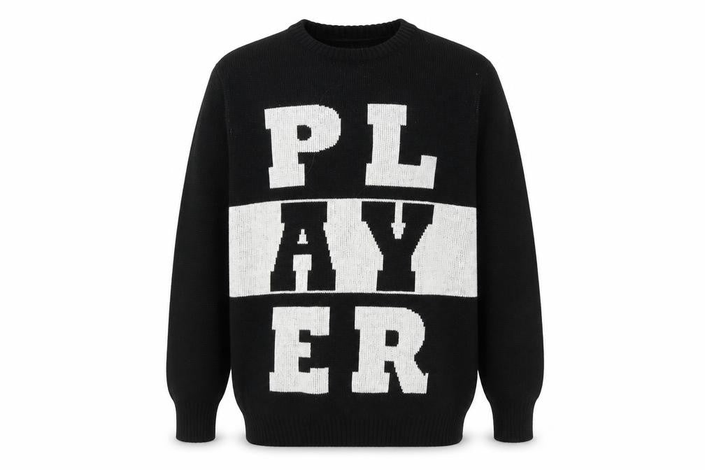 New Look Men Black Medium Graphic Pullover Jumper Crew Neck