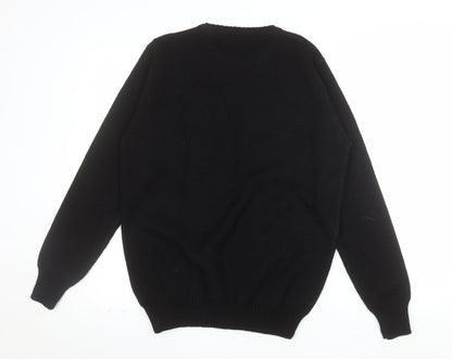 New Look Men Black Medium Graphic Pullover Jumper Crew Neck