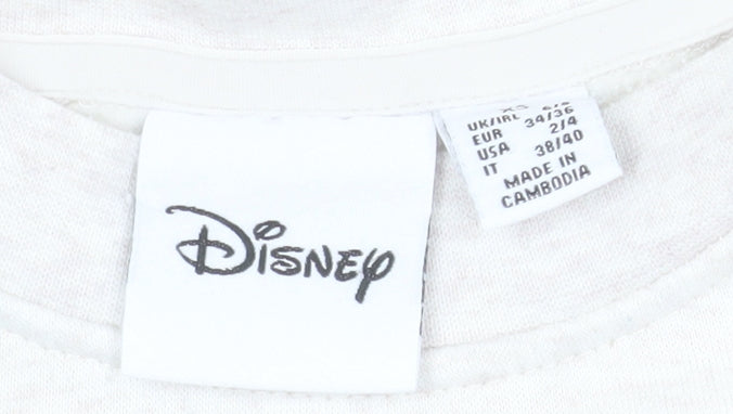 Disney Women Beige Winnie The Pooh Sweatshirt Size 8 Regular Fit