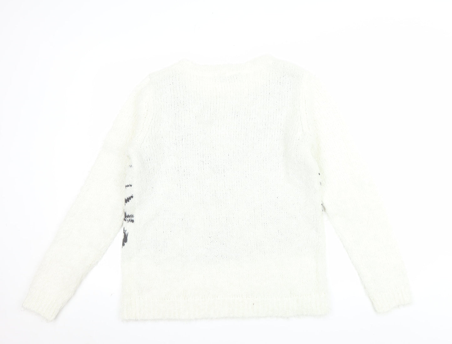 Dorothy Perkins Women’s White Geometric Knit Jumper Size 16