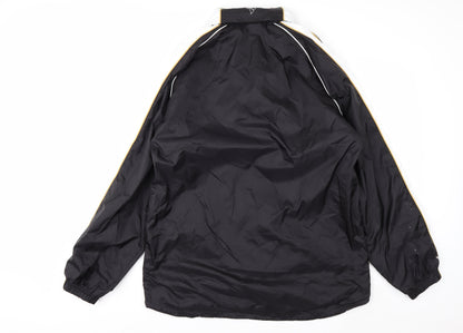 Jako Men's Black L Windbreaker Sports Jacket Nylon Zip Pockets
