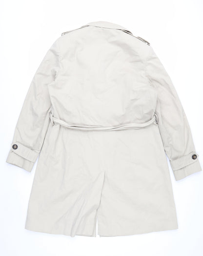 Debenhams Women Beige Long Trench Coat Belted Size 14 Classic Style