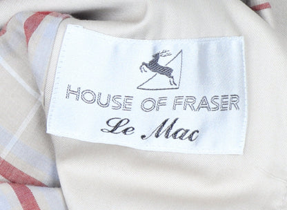 House of Fraser Women’s Beige Trench Coat Size 14 Belted Long Classic Style