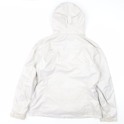 Quechua Women's White Waterproof Parka Jacket Size 14 Hooded Polyester