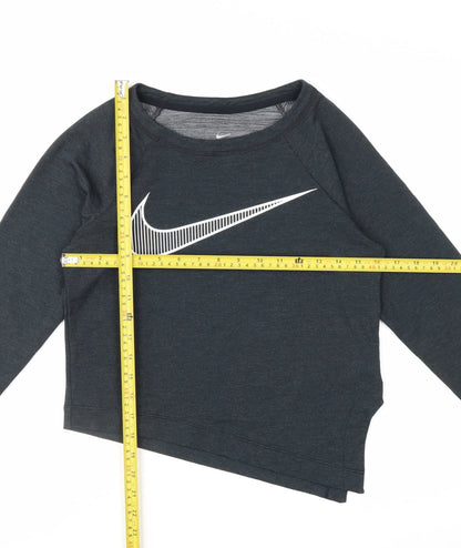 Nike Womens Black XS Dri-Fit Cropped Long Sleeve Sports Top