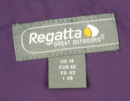Regatta Women's Purple Waterproof Hooded Rain Jacket Size 14