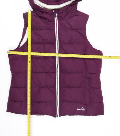 Peter Storm Women's Purple Puffer Hooded Waistcoat Size 16