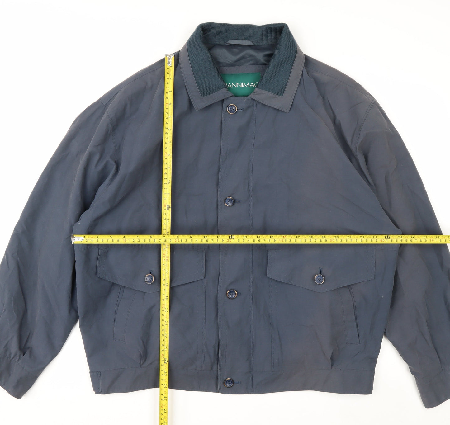 Dannimac Men’s Blue Cotton Nylon Bomber Jacket Lined Size L