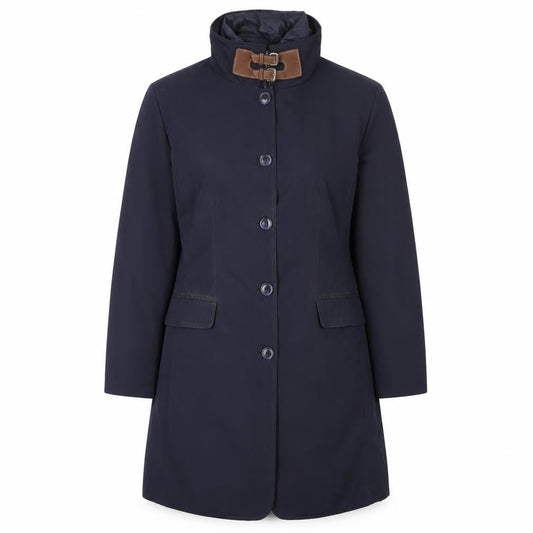 Betty Barclay Women's Blue Long Overcoat Size 14 Waterproof