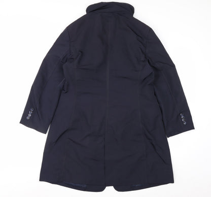 Betty Barclay Women's Blue Long Overcoat Size 14 Waterproof