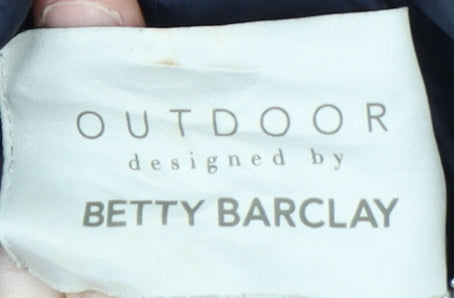 Betty Barclay Women's Blue Long Overcoat Size 14 Waterproof