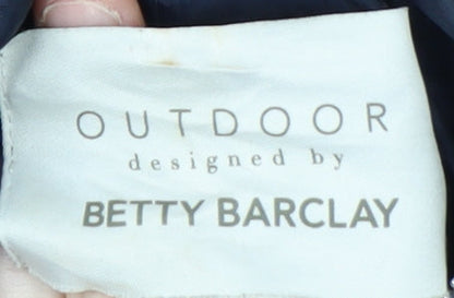 Betty Barclay Women's Blue Long Overcoat Size 14 Waterproof