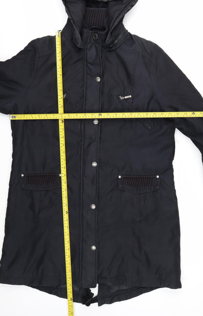 Marks and Spencer Per Una Womens Black L Hooded Parka Coat