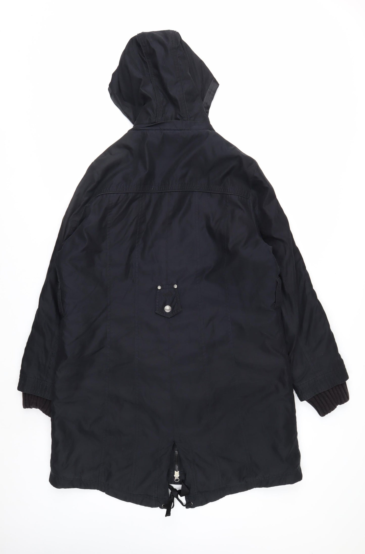 Marks and Spencer Per Una Womens Black L Hooded Parka Coat