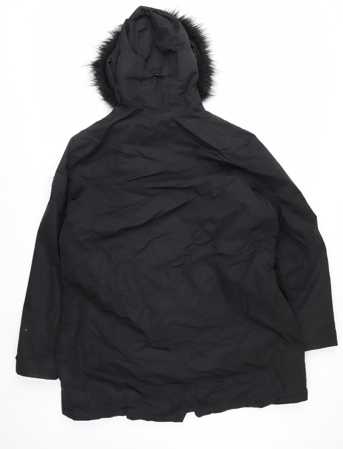 Regatta Womens Black Faux Fur Hooded Parka Coat Size 20