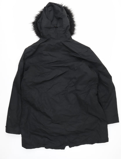 Regatta Womens Black Faux Fur Hooded Parka Coat Size 20