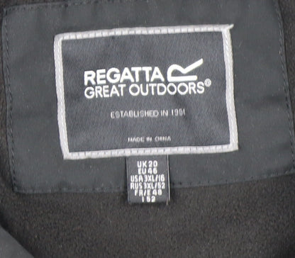 Regatta Womens Black Faux Fur Hooded Parka Coat Size 20