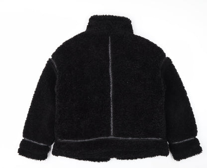 Papaya Women's Black Faux Shearling Biker Jacket Size 12