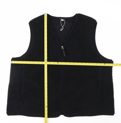 Marks and Spencer Women's Black Fleece Waistcoat Size 22 Zip Front