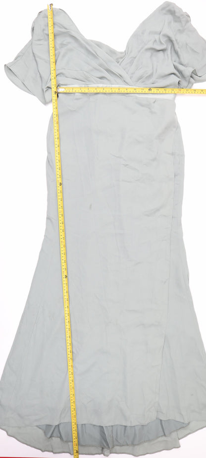 ASOS Women’s Grey Long Mermaid Dress Size 14 Formal Wedding