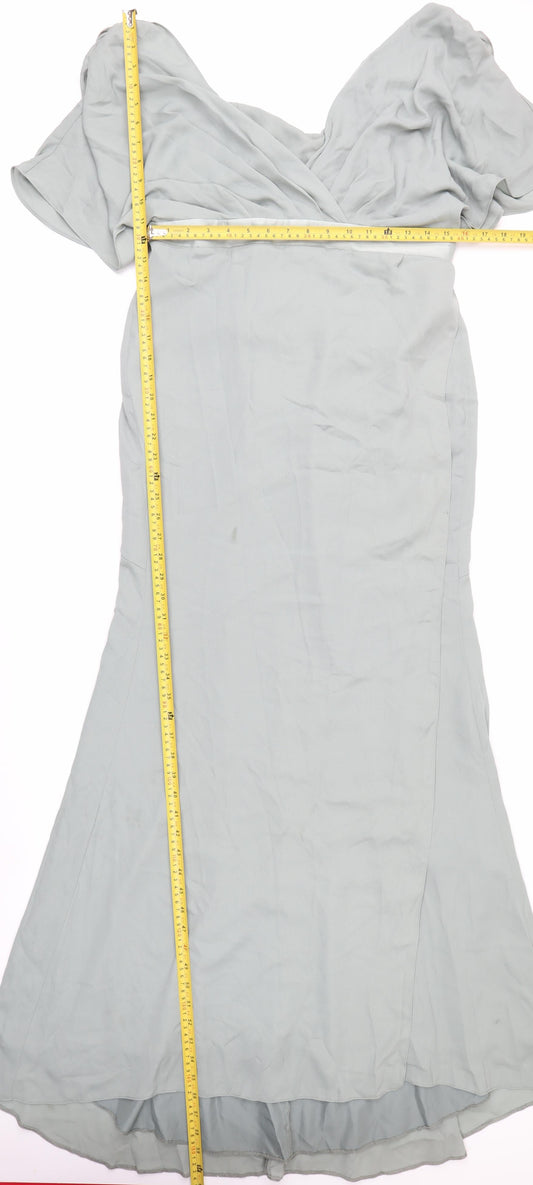 ASOS Women’s Grey Long Mermaid Dress Size 14 Formal Wedding