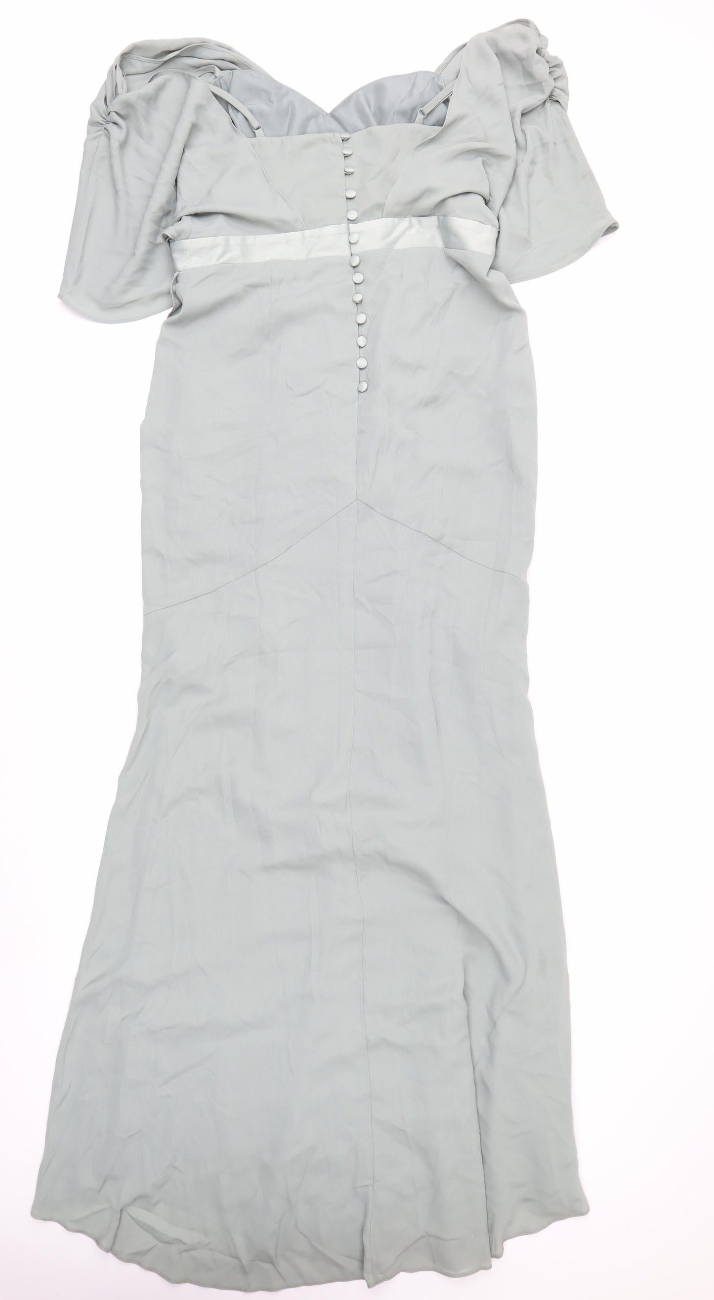 ASOS Women’s Grey Long Mermaid Dress Size 14 Formal Wedding