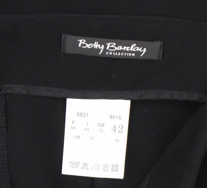 Betty Barclay Women Black Cropped Trousers Size 16 Regular Fit
