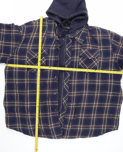 Dakota Men’s Blue 4XL Hooded Quilted Flannel Jacket
