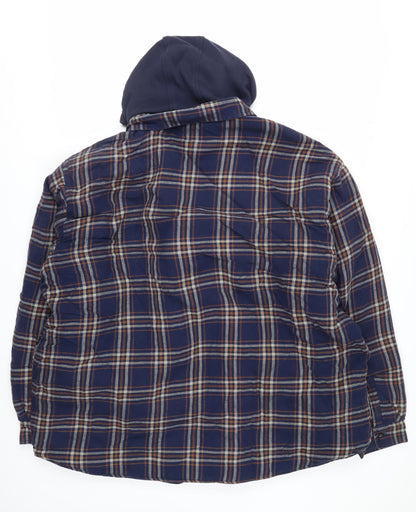 Dakota Men’s Blue 4XL Hooded Quilted Flannel Jacket
