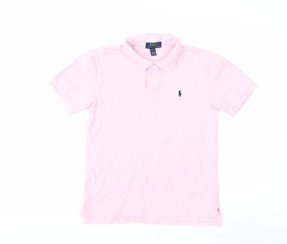 Ralph Lauren Girls Pink Polo Shirt Medium (10-12 Years) 100% Cotton