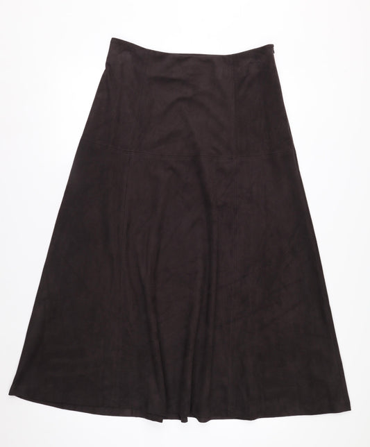 Marks and Spencer Womens Brown A-Line Midi Skirt Size 12