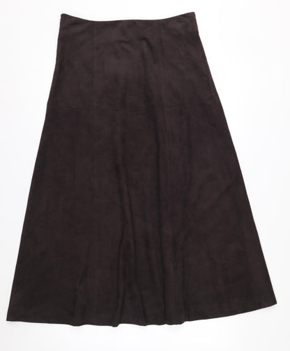 Marks and Spencer Womens Brown A-Line Midi Skirt Size 12