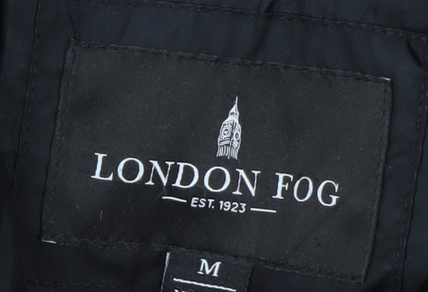 London Fog Womens Black Mid-Length Puffer Coat Jacket M