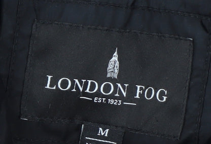 London Fog Womens Black Mid-Length Puffer Coat Jacket M
