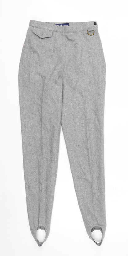Ralph Lauren Women's Grey Wool Tapered Stirrup Trousers Size 4