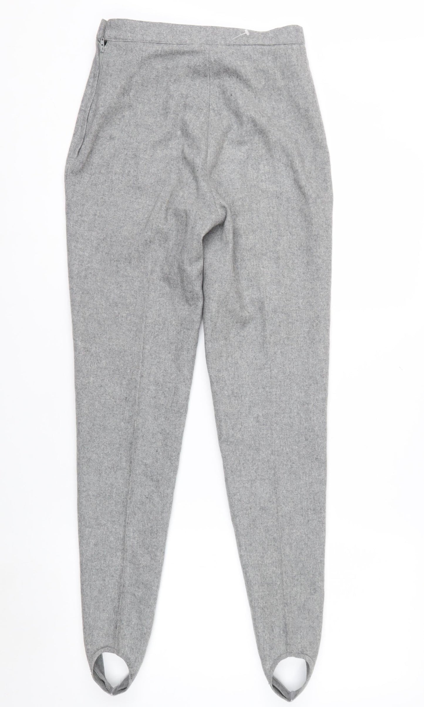 Ralph Lauren Women's Grey Wool Tapered Stirrup Trousers Size 4