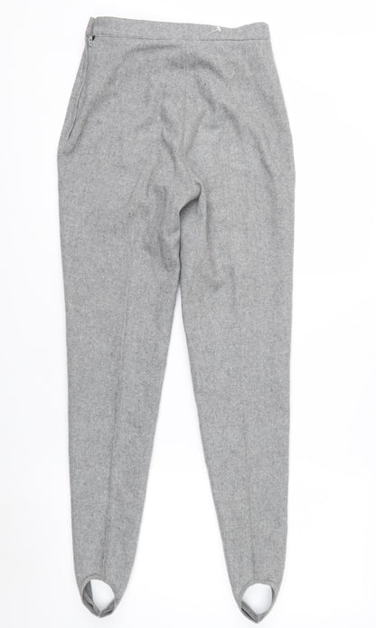 Ralph Lauren Women's Grey Wool Tapered Stirrup Trousers Size 4