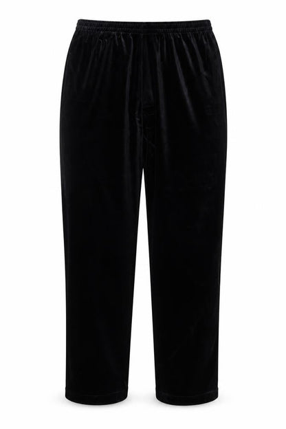 Notations Women's Black Petite Velvet Stretch Trousers L