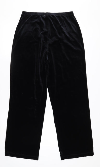Notations Womens Black Velvet Stretch Trousers Size M